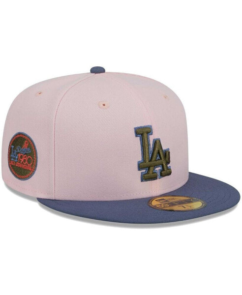 Men's Pink, Blue Los Angeles Dodgers Olive Undervisor 59FIFTY Fitted Hat