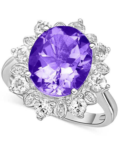 Кольцо Macy's Amethyst White Topaz Halo Divine.