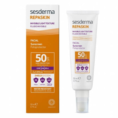 Sesderma Repaskin Facial Sunscreen SPF50 Легкий водостойкий солнцезащитный флюид для лица
