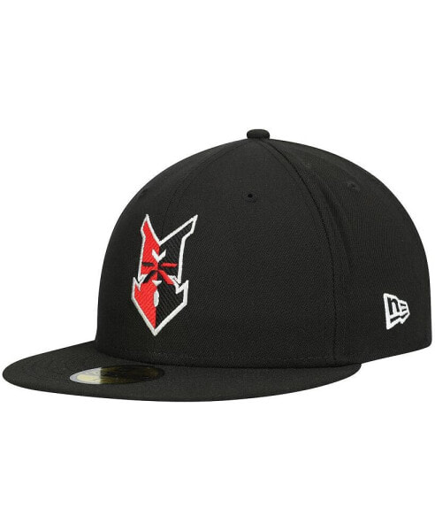 Men's Black Indianapolis Indians Authentic Collection Road 59FIFTY Fitted Hat