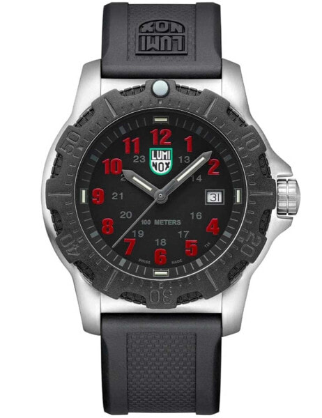 Наручные часы Guess Men's Analog Black Silicone Watch 44mm.