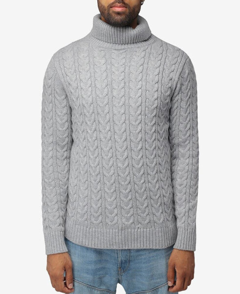 Men's Cable Knit Roll Neck Sweater