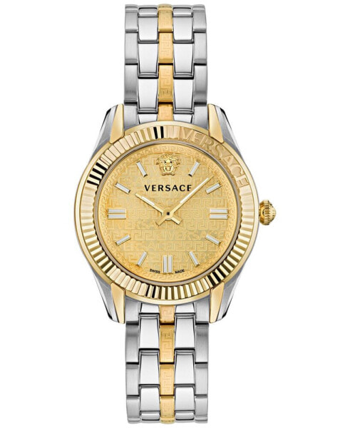 Women's Swiss Greca Time Two-Tone Stainless Steel Bracelet Watch 35mm