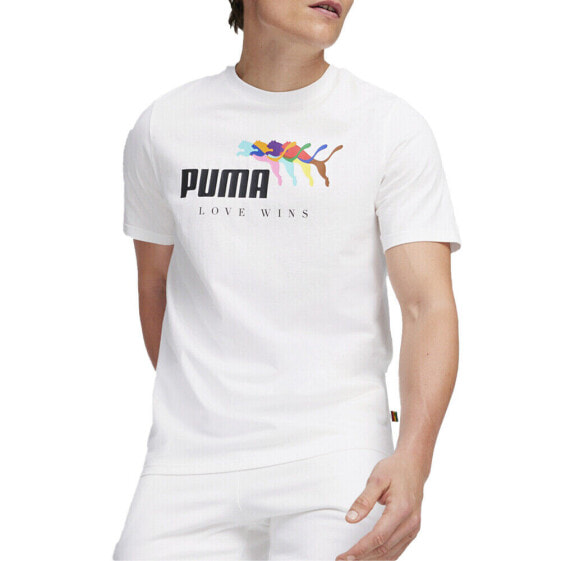 Puma Essential Love Wins Crew Neck Short Sleeve T-Shirt Mens Size L Casual Tops