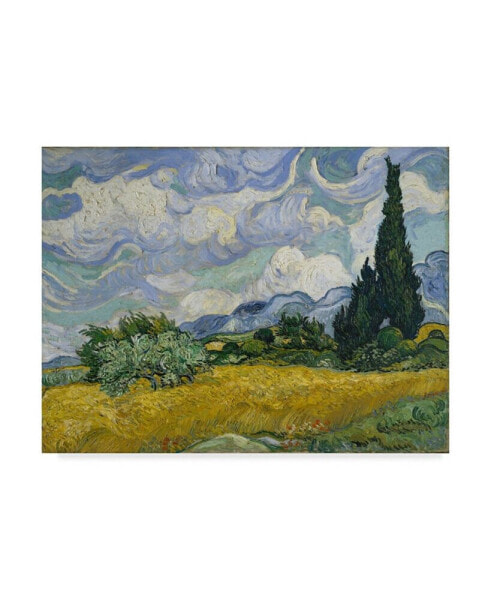 Vincent Van Gogh 'Wheat Field With Cypresses' Canvas Art - 24" x 18"