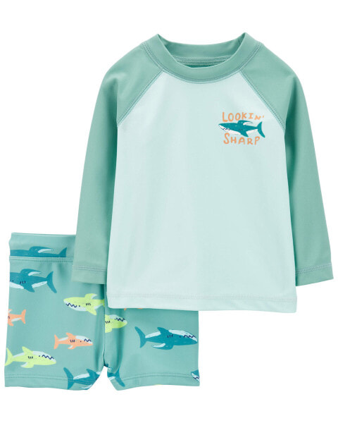 Baby 2-Piece Shark Rashguard Swim Set 9M