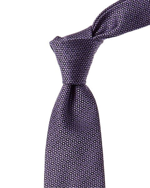 Canali Purple Silk Tie Men's Purple Os