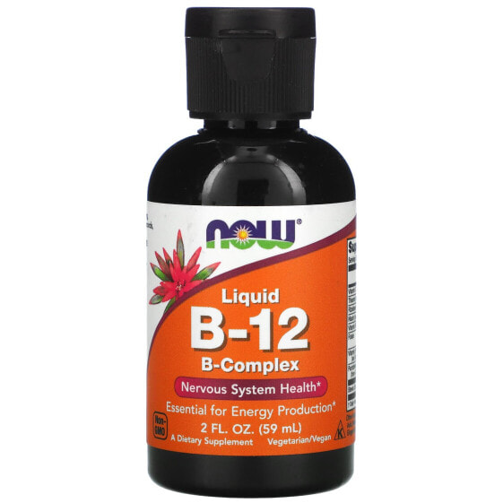 Витамины группы B NOW Жидкий B-12, B-Complex, 2 жидкие унции (59 мл)