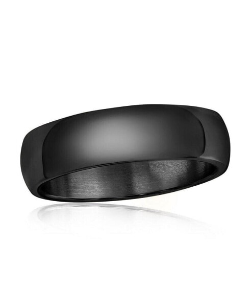 Stainless Steel Polished Ring - Black Plated