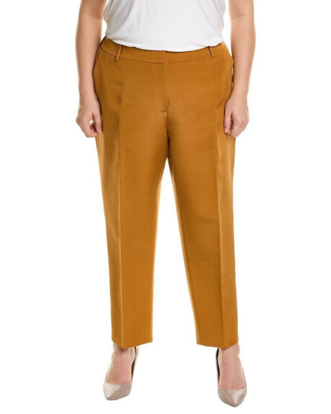 Lafayette 148 New York Plus Clinton Wool & Silk-Blend Pant Women's Brown 22