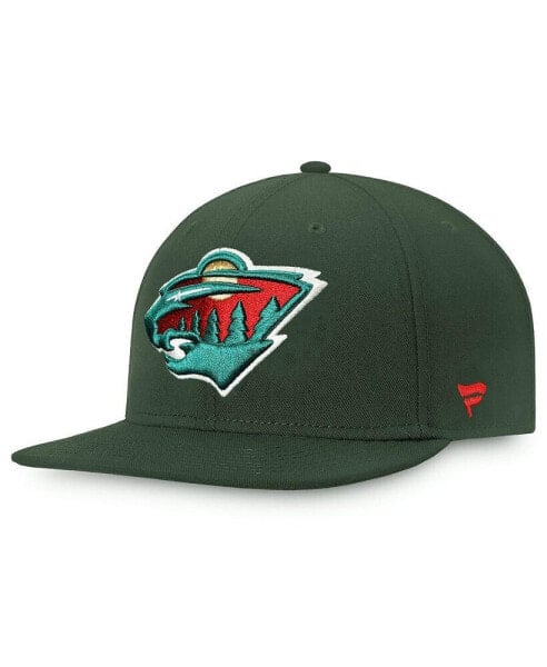 Men's Green Minnesota Wild Core Primary Logo Fitted Hat