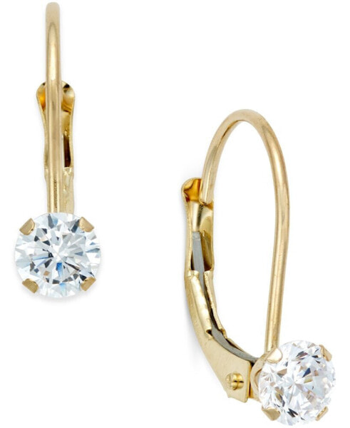 Cubic Zirconia Leverback Drop Earrings (1/2 ct. t.w.) in 10k Gold