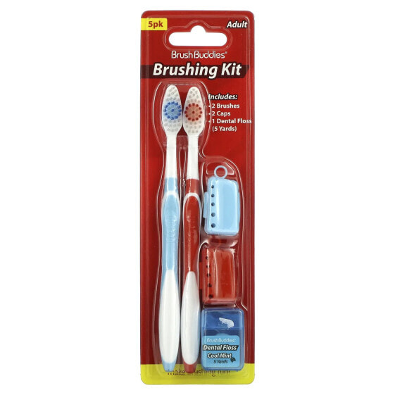 Набор зубных щеток Brush Buddies для взрослых, 5 шт.
