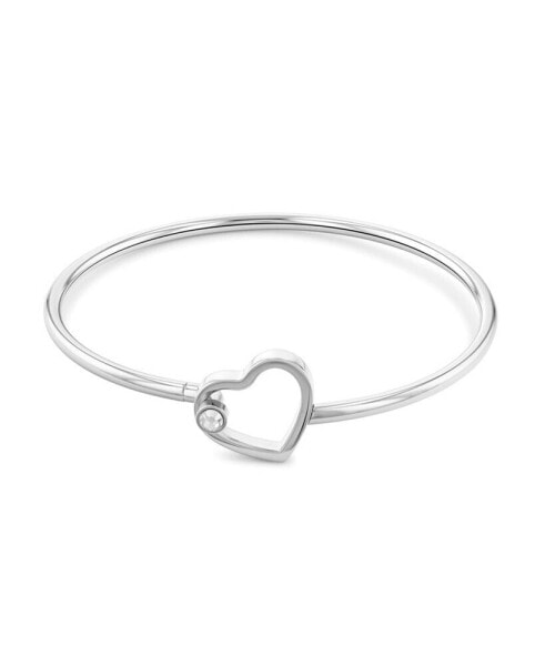 Open Heart Crystal Bangle