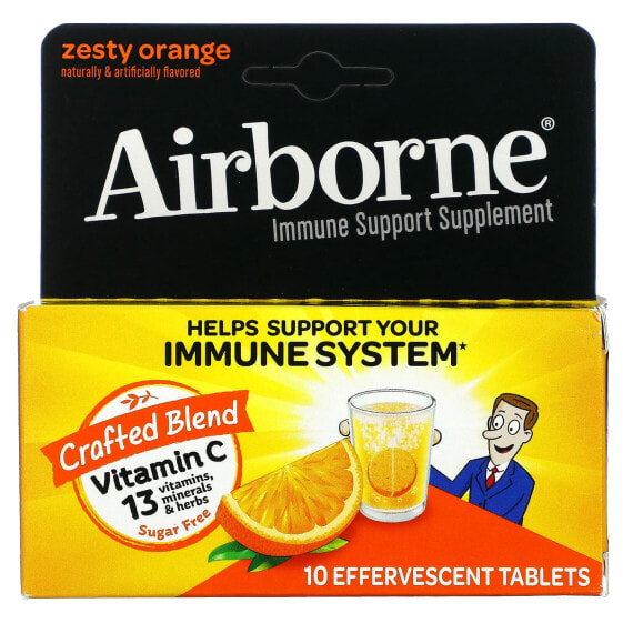 Продукт для поддержки иммунитета, Очень ягодный, 3 тюбика по 10 шипучих таблеток каждый, бренд Airborne.