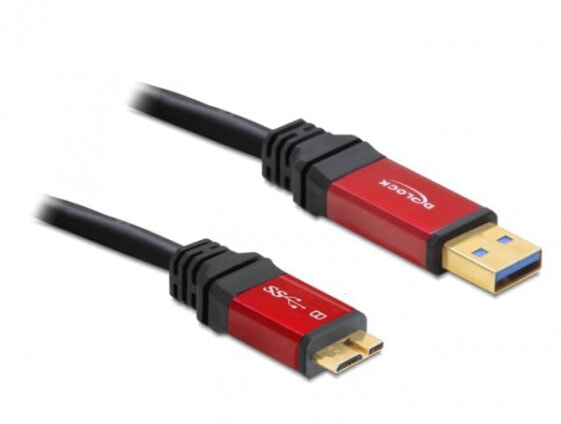 Delock 2m USB 3.0 A/micro-B, 2 m, USB A, Micro-USB B, USB 3.2 Gen 1 (3.1 Gen 1), Male/Male, 5000 Mbit/s
