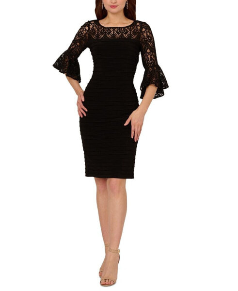 Women's Lace Ruffled Sheath Dress