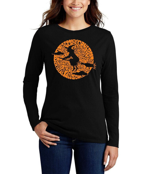 Women's Spooky Witch Word Art Long Sleeve T-shirt