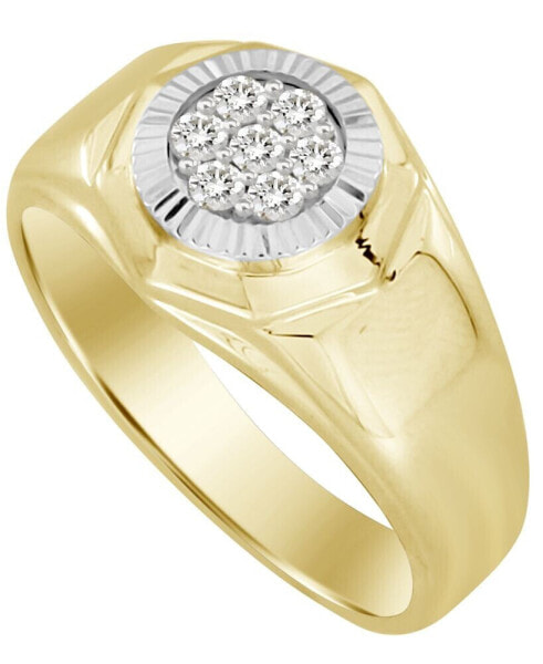 Кольцо Macy's Men's Diamond 10K Yellow and White Gold