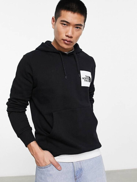 The North Face Fine logo fleece hoodie in black
