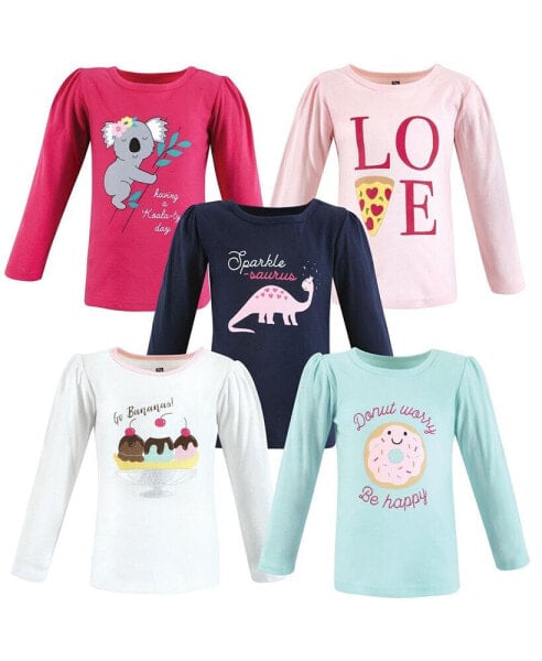 Baby Girls Long Sleeve T-Shirts, Ice Cream Dino