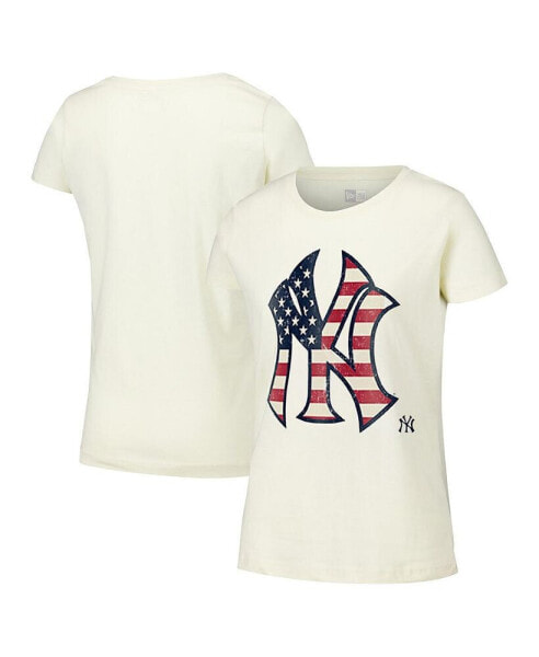 Women's Cream New York Yankees Vintage-Like T-Shirt