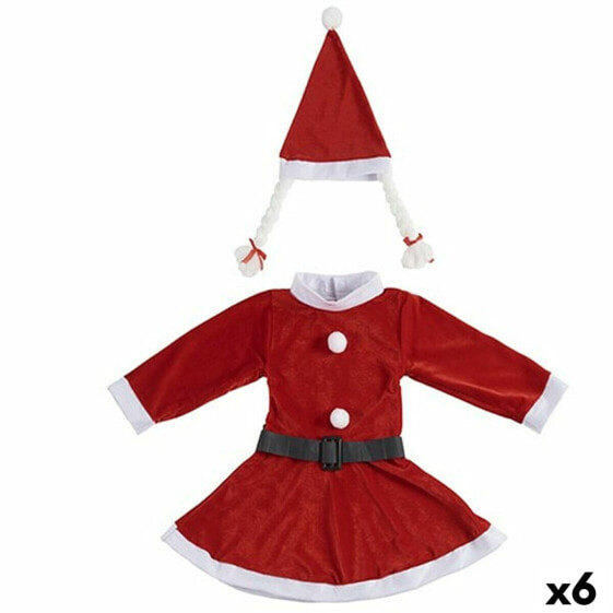 Costume for Children 9-13 Years Mother Christmas White Red (6 Units)