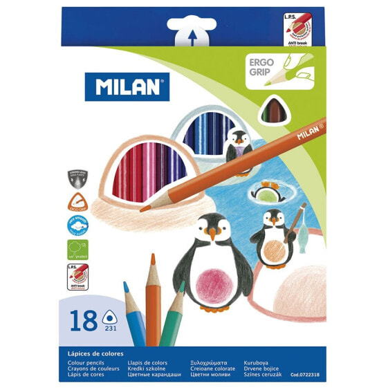 MILAN Box 18 Triangular Coloured Pencils