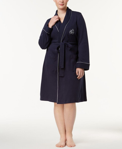 Women's Plus Size Shawl-Collar Robe