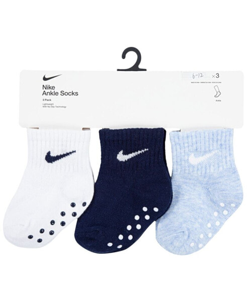 Baby Boys or Baby Girls Core Ankle Gripper Socks, Pack of 3