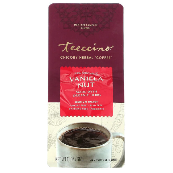 Кофе из цикория без кофеина с ванильно-ореховым вкусом, средней обжарки Teeccino 312 г