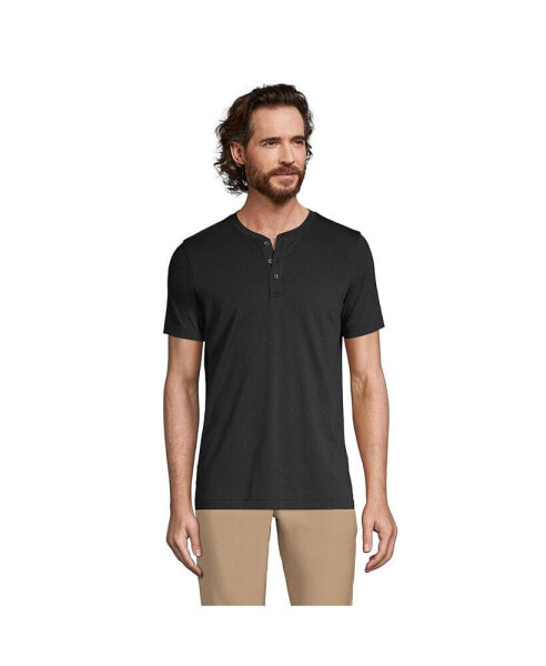 Men's Short Sleeve Supima Jersey Henley T-Shirt