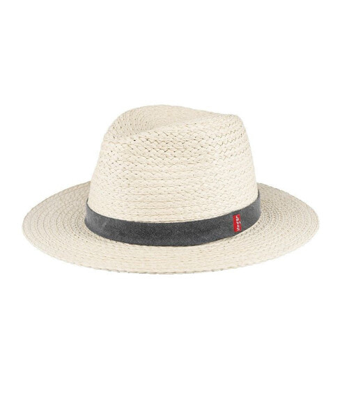 Men's Straw Panama Hat with Denim Washed Band