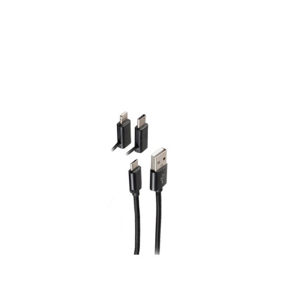 ShiverPeaks BS14-50068 - 1 m - USB A - USB C/Micro-USB B/Lightning - 480 Mbit/s - Black