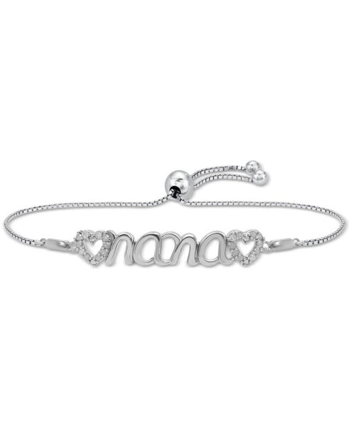 Diamond Nana Heart Bolo Bracelet (1/6 ct. t.w.) in Sterling Silver or Sterling Silver & 14k Gold-Plate