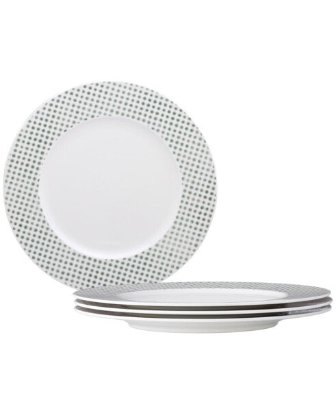 Hammock "Dots" Rim Dinner Plates, Set of 4