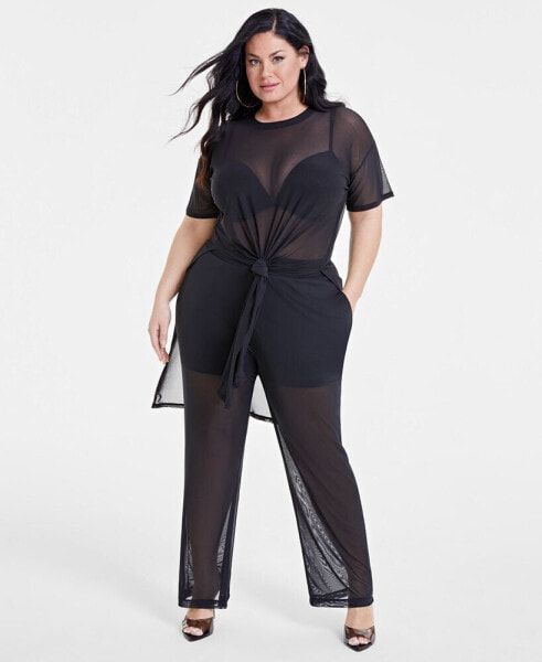 Trendy Plus Size Mesh Tunic, Created for Macy's