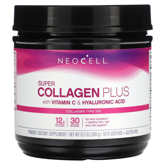 Super Collagen Plus with Vitamin C & Hyaluronic Acid, 13.7 oz (390 g)