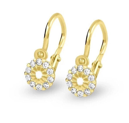 Children´s earrings made of yellow gold with crystals 239 001 00516