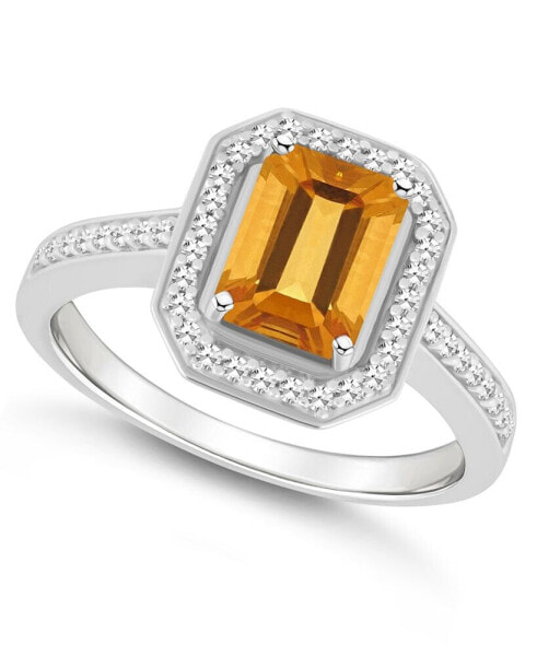 Кольцо Macy's Citrine and Diamond Halo