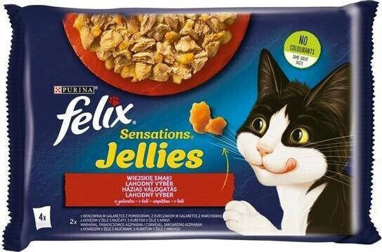 Nestle FELIX sasz.4x85g SENSATIONS JELLIES WIEJSKIE SMAKI w galaretce /12