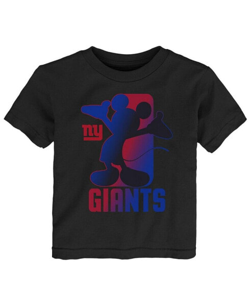 Toddler Boys and Girls Black New York Giants Disney Cross Fade T-shirt