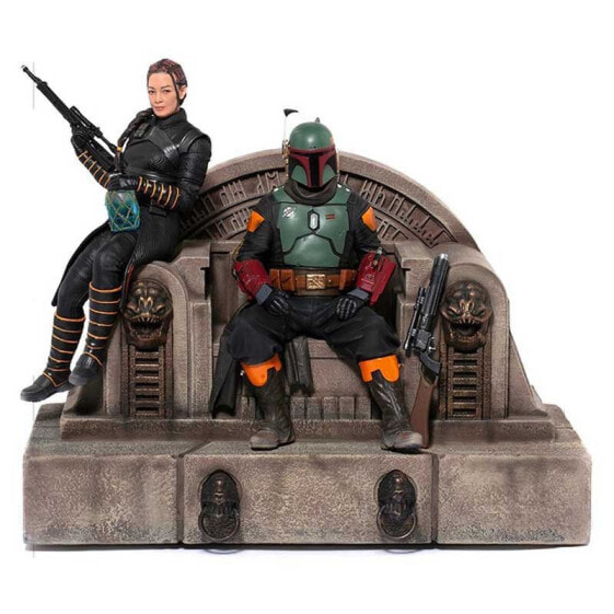 STAR WARS The Madalorian Boba Fett And Fennec On The Throne Figure
