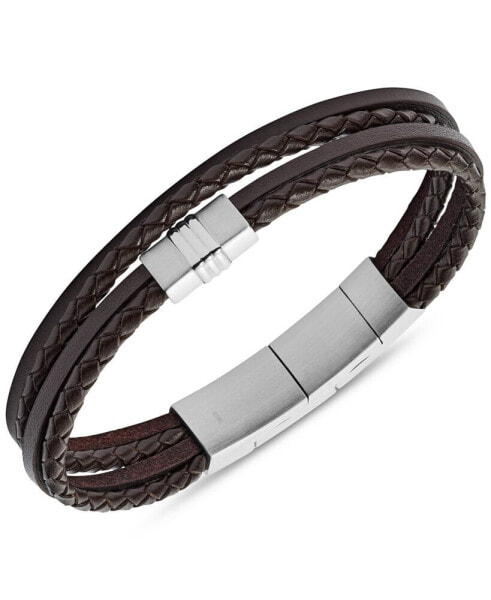 Браслет Fossil Brown Braed Leather