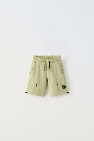 Plush parachute bermuda shorts