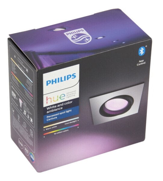 Philips Hue White and Color Ambiance Einbauspot eckig Aluminium