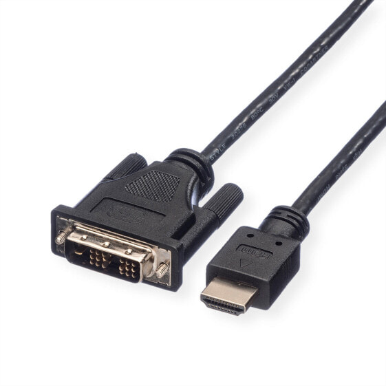 ROLINE DVI Cable - DVI (18+1) M - HDMI M 3 m - 3 m - DVI-D - HDMI - Male - Male - Black