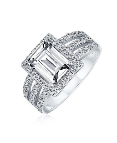 Кольцо Bling Jewelry Emerald Cut Engagement