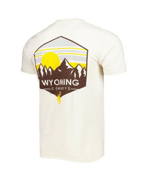 Men's Cream Wyoming Cowboys Landscape Shield T-shirt