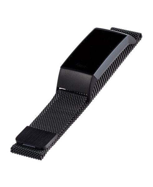 Ремешок для часов WITHit Черный Сетчатый из Нержавеющей Стали для Fitbit Charge 3 и 4